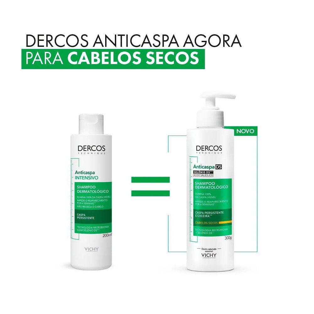 Refil Shampoo Anticaspa DS Vichy Dercos Dry Cabelos Secos 200g