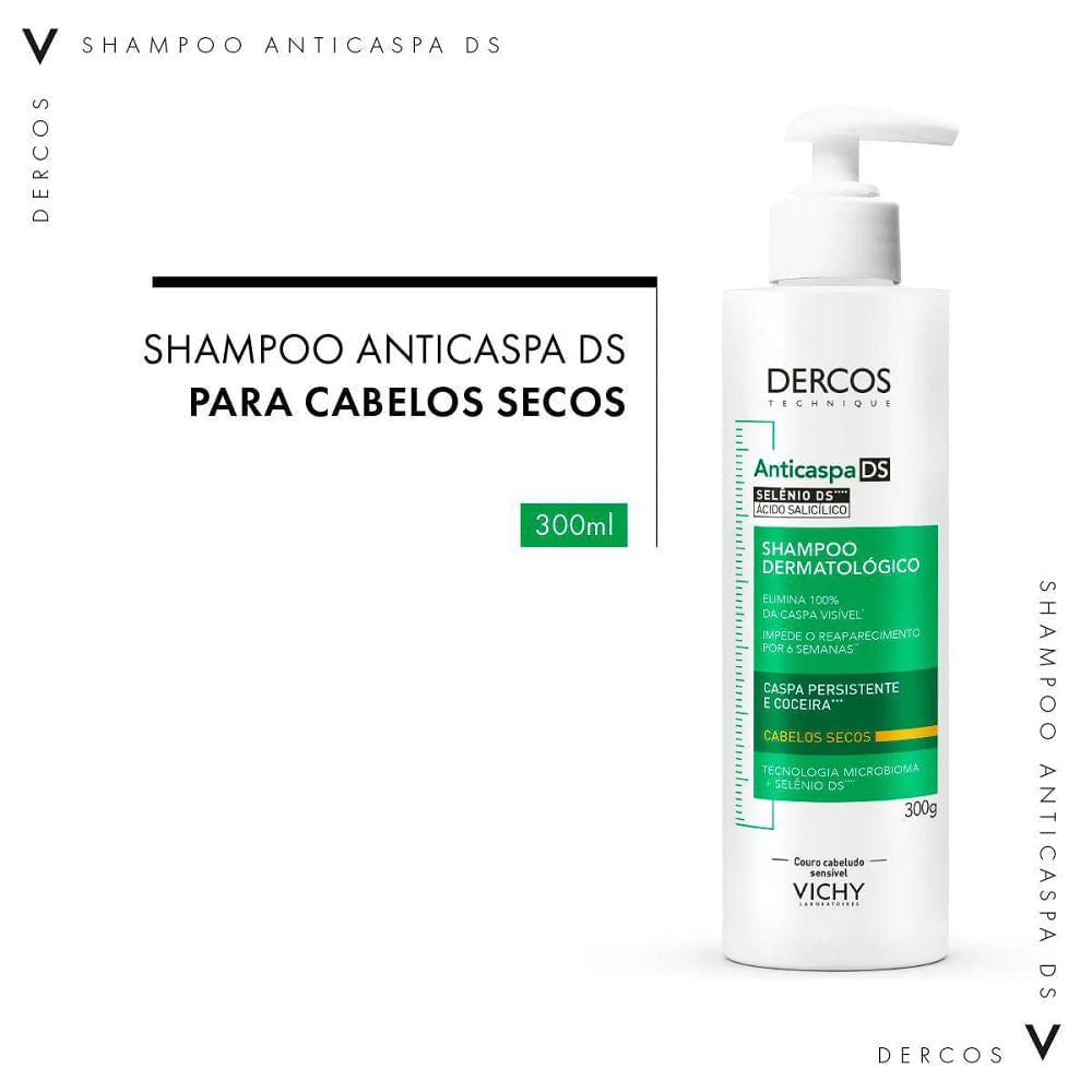 Shampoo Anticaspa Ds Vichy Dercos Dry Cabelos Secos 300g