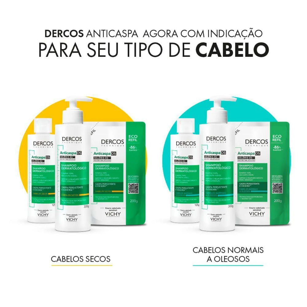 Shampoo Anticaspa Ds Vichy Dercos Dry Cabelos Secos 300g