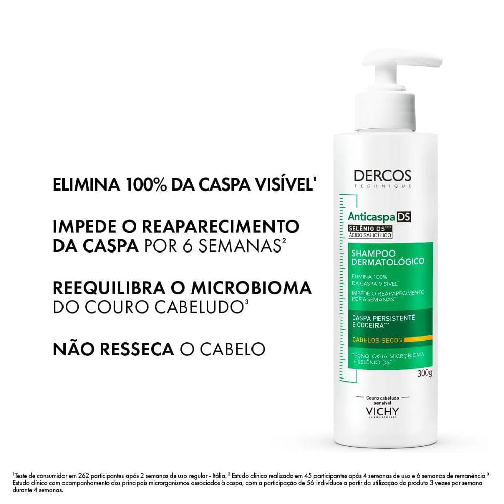 Shampoo Anticaspa Ds Vichy Dercos Dry Cabelos Secos 300g
